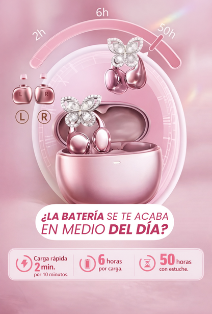 Earfly® - Audífonos Inalámbricos Clip con Pendiente de Mariposa