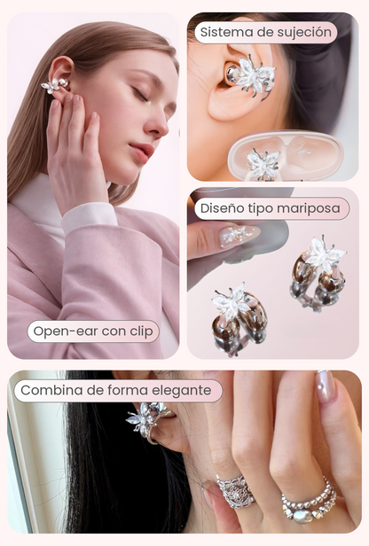 Earfly® - Audífonos Inalámbricos Clip con Pendiente de Mariposa