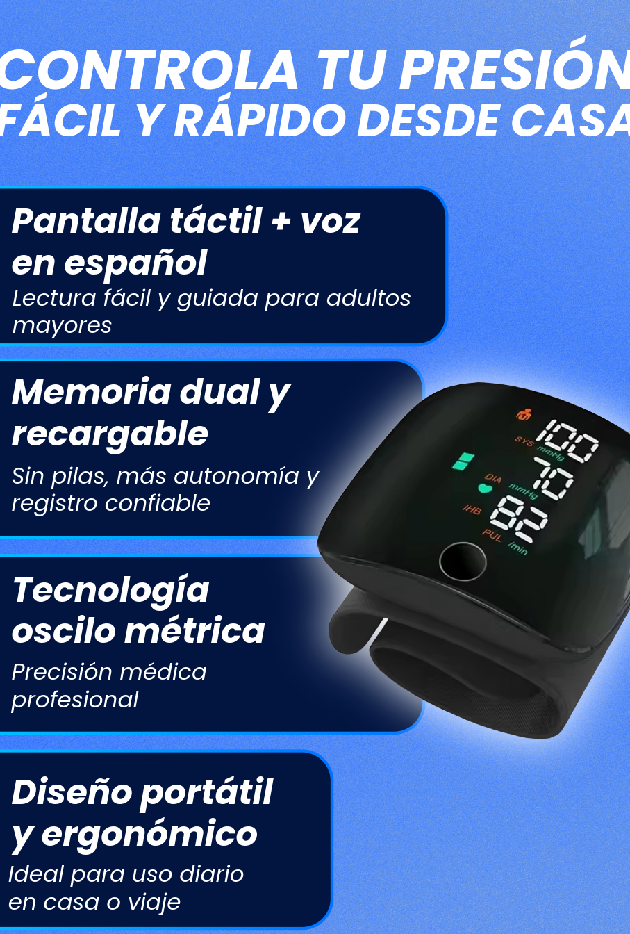 Monitor Presión Arterial en Muñeca